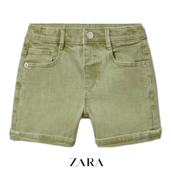 ZARA Kids | Khaki | REGULAR DENIM SHORTS - Picture 1 of 5